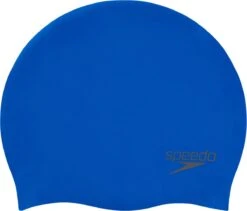 Speedo Plain Moulded Silicone Cap Unisex - Blauw - One Size