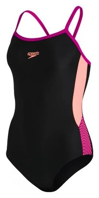 Speedo Dive Women's 1-Piece Swimsuit Thin Straps Muscleback Black Orange