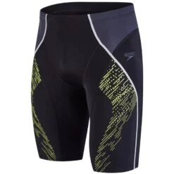 Speedo Men's Speedo Fit Panel Jammer - Black/oxid Grey/lime Punch