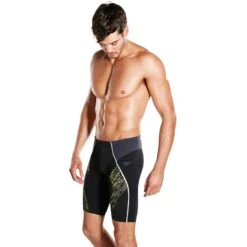 Speedo Men's Speedo Fit Panel Jammer - Black/oxid Grey/lime Punch -Speedo 221495 02 d 422134