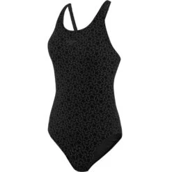 Speedo Women's Boomstar Allover Muscleback 1 Piece - Black/oxid Grey