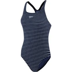 Speedo Women's Endurance+ Printed Medalist Swimsuit - True Navy/white
