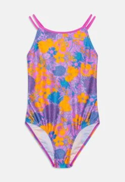 Speedo Girls Printed Twinstrap - Badpak - Purple/Yellow