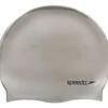 SPEEDO Swimcap Plain Flat Silicone Silver
