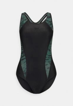 Speedo Shaping Laneback - Badpak - Kinetic Black/Dark Rainforest