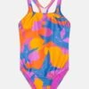 Speedo Girls Printed Medalist - Badpak - Blue/Orange -Speedo aacbcbe0457e41a982a21ebdd4dbf606