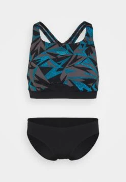 Speedo Hyperboom Rbck Brf 2Pc Af Black/Blue - Bikini - Black/Bolt/Dove Grey