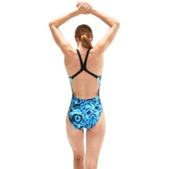 Speedo Allover Digital Powerback Badpak - Black/True Navy/Cobalt Pop/Hypersonic Blue/Green Glow/Lemon Drizzle -Speedo speedo allover digital powerback bathing suit black true navy cobalt pop hypersonic blue green glow lemon drizzle 7 1516618