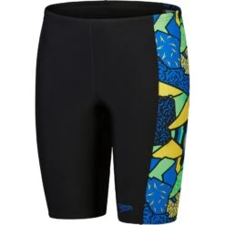 Speedo Allover Panel Jammer Jongen - Black/blue Flame/bright Yellow/fluo Green