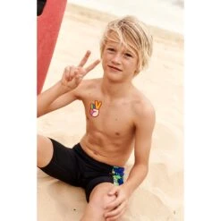 Speedo Allover Panel Jammer Jongen - Black/blue Flame/bright Yellow/fluo Green -Speedo speedo allover panel jammer boys black blue flame bright yellow fluo green 4 1426083