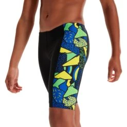 Speedo Allover Panel Jammer Jongen - Black/blue Flame/bright Yellow/fluo Green -Speedo speedo allover panel jammer boys black blue flame bright yellow fluo green 7 1426086