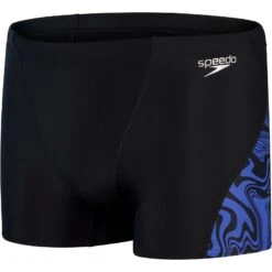 Speedo Allover V-Cut Aquashort - Black/chroma Blue