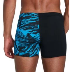 Speedo Allover V-Cut Aquashort - Black/pool -Speedo speedo allover v cut aquashort black pool 3 1301763