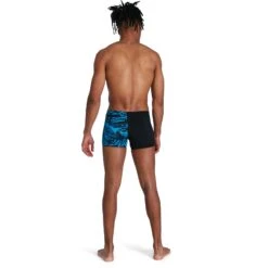 Speedo Allover V-Cut Aquashort - Black/pool -Speedo speedo allover v cut aquashort black pool 5 1301765