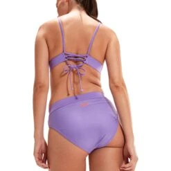 Speedo Banded Triangle Dames Bikini - Miami Lilac/soft Coral -Speedo speedo banded triangle 2 piece womens bikini miami lilac soft coral 8 1424863