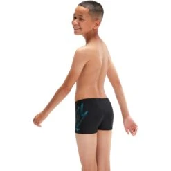 Speedo Hyper Boom Logo Placement Aquashort Jongens - Black/Bolt -Speedo speedo boys hyper boom logo placement aquashort black bolt 6 1515461