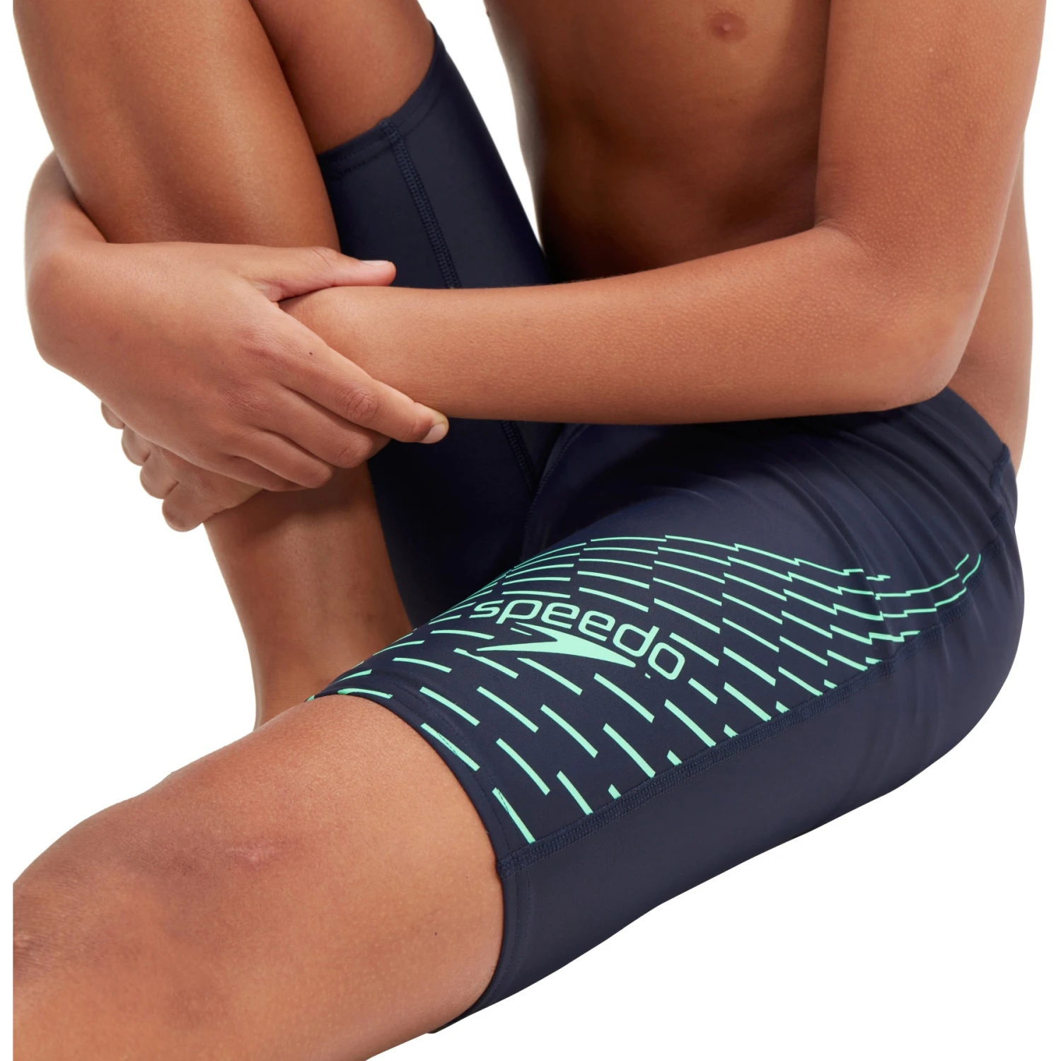 Speedo Medley Logo Zwemjammer Jongens - True Navy/Green Glow 7 Speedo Medley Logo Zwemjammer Jongens - True Navy/Green Glow - Afbeelding 5
