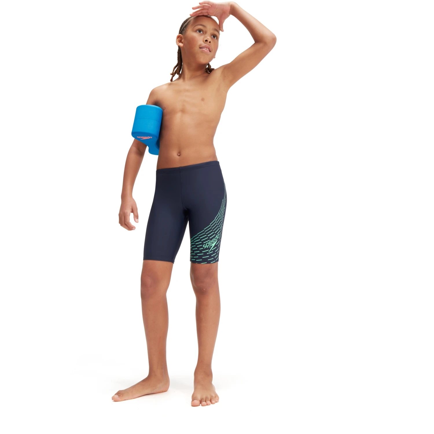 Speedo Medley Logo Zwemjammer Jongens - True Navy/Green Glow 8 Speedo Medley Logo Zwemjammer Jongens - True Navy/Green Glow - Afbeelding 6