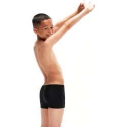 Speedo Plastisol Placement Zwemshort Jongens - Black/Fed Red/Dapple Grey -Speedo speedo boys plastisol placement aquashort black fed red dapple grey 5 1515626