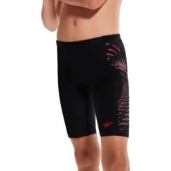 Speedo Plastisol Placement Zwemjammer Jongens - Black/Fed Red/Dapple Grey -Speedo speedo boys plastisol placement jammer black fed red dapple grey 2 1515678
