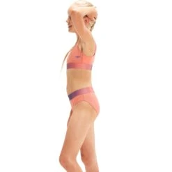 Speedo Contrast Band Meisjes Bikini - Soft Coral/miami Lilac -Speedo speedo contrast band 2 piece girls bikini soft coral miami lilac 5 1424903