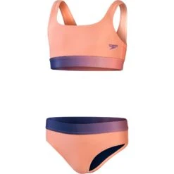 Speedo Contrast Band Meisjes Bikini - Soft Coral/miami Lilac