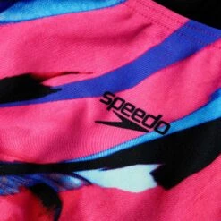 Speedo Digital Placement Splashback Meisjes Badpak - Black/electric Pink/pool/blue Flame -Speedo speedo digital placement splashback kids bathing suit black electric pink pool blue flame 11 1302016