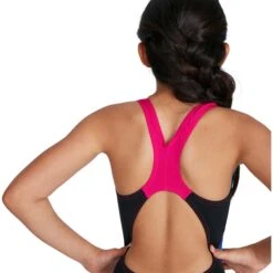 Speedo Digital Placement Splashback Meisjes Badpak - Black/electric Pink/pool/blue Flame -Speedo speedo digital placement splashback kids bathing suit black electric pink pool blue flame 3 1302019