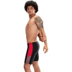 Speedo Dive Zwemjammer - Black/fed Red/dove Grey -Speedo speedo dive jammer black fed red dove grey 5 1427355