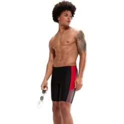 Speedo Dive Zwemjammer - Black/fed Red/dove Grey -Speedo speedo dive jammer black fed red dove grey 7 1427357