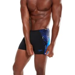 Speedo ECO END+ Splice Zwembroek - Black/chroma Blue/white -Speedo speedo eco end plus splice aquashort black chroma blue white 4 1427950