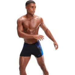 Speedo ECO END+ Splice Zwembroek - Black/chroma Blue/white -Speedo speedo eco end plus splice aquashort black chroma blue white 5 1427951