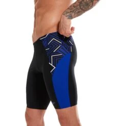 Speedo ECO END+ Splice Zwemjammer - Black/chroma Blue/white -Speedo speedo eco end plus splice jammer black chroma blue white 5 1428137