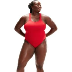 Speedo ECO Endurance+ Medalist Badpak - Fed Red -Speedo speedo eco endurance plus medalist bathing suit fed red 13 1424027