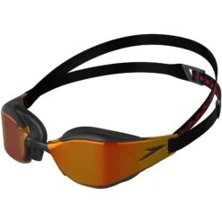 Speedo Fastskin Hyper Elite Mirror Swimming Googles - Black/dragon Fire/gold