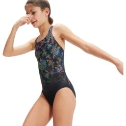 Speedo Digital Placement Medalist Badpak Kinder - Black/Orchid Shine/Lemon Drizzle/Marine Blue/Hypersonic Blue -Speedo speedo girls digital placement medalist bathing suit black orchid shine lemon drizzle marine blue hypersonic blue 5 1515770