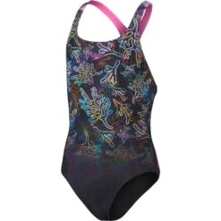 Speedo Digital Placement Medalist Badpak Kinder - Black/Orchid Shine/Lemon Drizzle/Marine Blue/Hypersonic Blue
