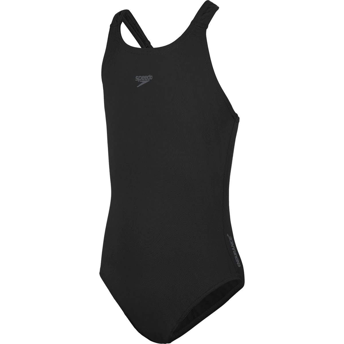 Speedo Girl's Essential Endurance+ Medalist Swimsuit - Black 3 Speedo Girl's Essential Endurance+ Medalist Swimsuit - Black