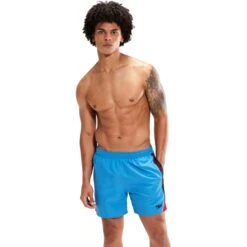 Speedo Hyper Boom Splice 16" Zwembroek - Beach Blue/true Navy/fed Red -Speedo speedo hyper boom splice 16 watershort beach blue true navy fed red 4 1428589