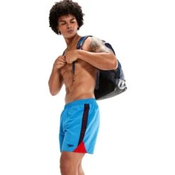 Speedo Hyper Boom Splice 16" Zwembroek - Beach Blue/true Navy/fed Red -Speedo speedo hyper boom splice 16 watershort beach blue true navy fed red 7 1428592