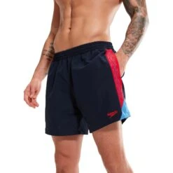 Speedo Hyper Boom Splice 16" Zwembroek - True Navy/fed Red/beach Blue -Speedo speedo hyper boom splice 16 watershort true navy fed red beach blue 1 1428605