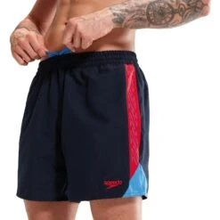 Speedo Hyper Boom Splice 16" Zwembroek - True Navy/fed Red/beach Blue -Speedo speedo hyper boom splice 16 watershort true navy fed red beach blue 2 1428597