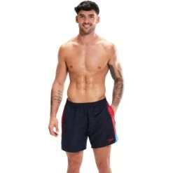 Speedo Hyper Boom Splice 16" Zwembroek - True Navy/fed Red/beach Blue -Speedo speedo hyper boom splice 16 watershort true navy fed red beach blue 3 1428598