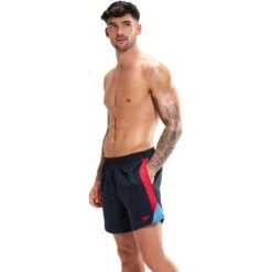 Speedo Hyper Boom Splice 16" Zwembroek - True Navy/fed Red/beach Blue -Speedo speedo hyper boom splice 16 watershort true navy fed red beach blue 4 1428599