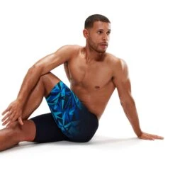 Speedo Hyper Boom V-Cut Zwemjammer - True Navy/Blue Flame/Pool -Speedo speedo hyper boom v cut jammer true navy blue flame pool 14 1516721