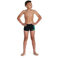Speedo Hyperboom Panel Aquashort Kids - Black/pool/bright Zest -Speedo speedo hyperboom panel aquashort kids black pool bright zest 4 1302324