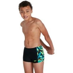 Speedo Hyperboom Panel Aquashort Kids - Black/pool/bright Zest -Speedo speedo hyperboom panel aquashort kids black pool bright zest 7 1302327