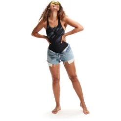 Speedo HyperBoom Placement Muscleback Badpak - Black/dove Grey -Speedo speedo hyperboom placement muscleback bathing suit black dove grey 17 1424319