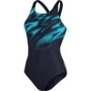Speedo HyperBoom Placement Muscleback Badpak - True Navy/bolt -Speedo speedo hyperboom placement muscleback bathing suit true navy bolt 12 1424338