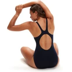 Speedo HyperBoom Placement Muscleback Badpak - True Navy/bolt -Speedo speedo hyperboom placement muscleback bathing suit true navy bolt 8 1424334